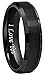 6mm 8mm 10mm Black Tungsten Wedding Band Ring Engraved I Love You Men Women Brushed Finish Beveled Edges Size 4 To 17