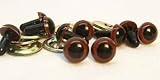 Sassy Bears 12mm Chestnut Brown Safety Eyes for Bear, Doll, Puppet, Plush Animal and Craft - 10 Pairs
