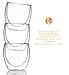 Kitchables Double Wall Glass Coffee Mugs Set of 4, 8oz - Insulated Clear Glass Coffee Mugs for Cappuccino, Latte, Tea, Espresso - Latte Cup - Tazas Para Cafe