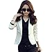 Zacoo Women's Slim Lapel Cotton Office Blazer Size M Color beige