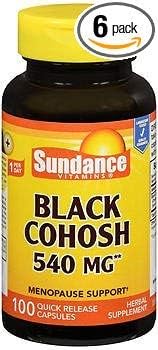 Sundance Black Cohosh - 100 Quick Release Capsules, Pack of 6