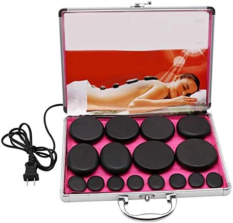 Portable Massage Stone Heater Kit, 16 - pcs Heated Stones Basalt Warmer Rock, Massage Stones Set for professional or home spa, relaxing, pain relief, healing（With stainless steel heating box）