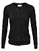 JJ Perfection Women's Long Sleeve Round Neck Gem Button Cardigan