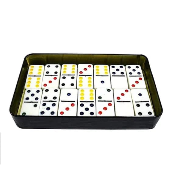 Toy Imagine™ Double Six Color Dot Dominoes Set – 28-Piece Educational Game in Tin Case | Classic Matching Game for Kids & Families | Multicolor Dominoes for Ages 5+ 3
