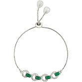 Kalaa American Diamond Cubic Zirconia Tennis Bracelet for Women – Adjustable Sparkling Crystal Jewelry for Weddings, Parties & Gifts - KALAA00058