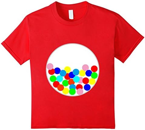 Kids Halloween DIY Costume Gumball Machine Tee for Preschooler 6 Red