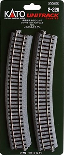 Kato 2-220 HO Unitrack 24 radius curve 4 pieces