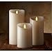 Flameless Candle Set of 3pcs,3.5-Inch by 5/7/9-Inch Pillar Candle with Moving Wick,Ivory