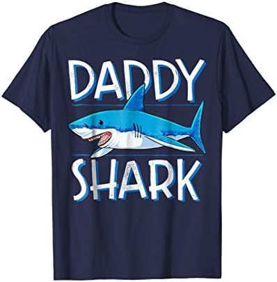 Mens Daddy Shark T Shirt Fathers Day Gifts Family Matching Dad XL Navy