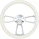 Black Steering Wheel 14 Inch Aluminum with Chevy Installation Adapter and Horn