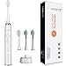 Mornwell D01 Rechargeable Electric Toothbrush, 4 Modes Power Sonic Vibrating Toothbrush with 4 Replacement Heads, Wireless Inductive Charging, IPX7 Waterproof, White
