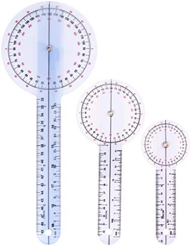 360 Degree ISOM Goniometer – Transparent Plastic Protractor Ruler For Physical Therapy & Occupational Therapy