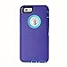 MAXCURY Hybrid Rubber Plastic Impact Defender Rugged Hard Case with Built-in Screen Protector and Belt Clip Holster Compatible for iPhone 6 and iPhone 6s Case (Purple/Lt Blue & Clip)