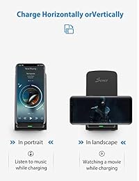 Cargador inalámbrico Seneo 014 Qi certificado 10 W soporte de carga inalámbrico rápido para Galaxy S9 S9+ Note 8 5 S8 S8+, soporte estándar de carga inalámbrica para iPhone Xs Xs Max XR X 8 8 + (con adaptador QC 3.0)
