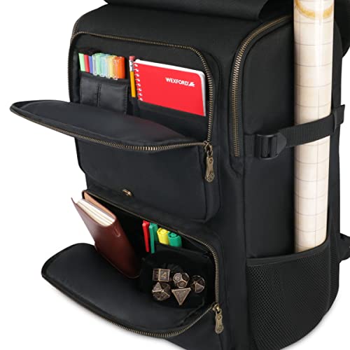 ENHANCE DnD Backpack - RPG DM Bag for Dungeons and Dragons - DnD Travel Organizer for 6-8 Books Upright Bag, Laptop Slot/18" DM Screen, Accessory Pockets