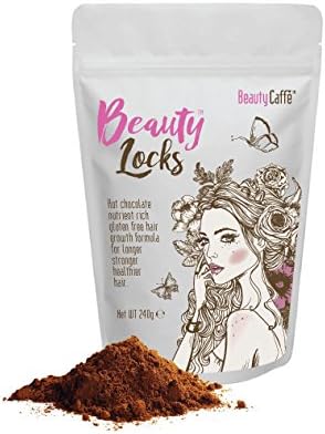 Beauty Locks Hair Growth Hot Chocolate Drink (1 Month Program) Promotes Healthy Hair Skin and Nails - Only 18 Calories Per Cup.