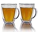 Large Double Walled Glass Coffee Mugs 16 oz, Set of 2, Dishwasher & Microwave Safe Insulated Glass Cups for Coffee, Tea or Cold Drinks by Summit One