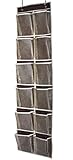 Misslo Heavy Duty Over Door Organizer for Narrow Door with 12 Mesh Pockets (Coffee)