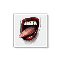 Framed Canvas Wall Art Sexy Lips Canvas Prints Home Artwork Decoration for Living Room,Bedroom - 16x16 inches