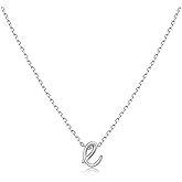 JEMUALE Initial Necklaces for Women Sterling Silver Letter Necklace Dainty Personalized Alphabet Necklace Hypoallergenic Silver Jewelry Gift 18 Inch Chain