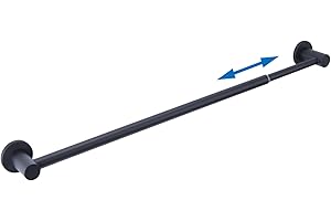 JAZBREY 18-31.5 Inches Adjustable Magnetic Towel Bar Holder for Refrigerator, Magnet Classroom Flip Calendar Chart Rod for Whiteboard, Fridge Top Guard Rack Stop Items from Falling, Black