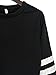 Joeoy Women's Casual Striped Long Sleeve Crop Top Sweatshirt Black-S