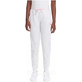 PUMA Youth Girl's Jogger Pant (Large(14/16), White/Pink)