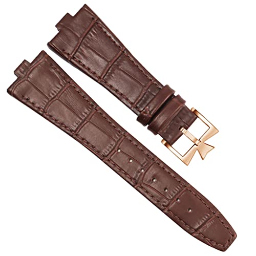 BKUANE Genuine Leather Watchband For Vacheron Constantin OVERSEAS Series 4500V 5500V P47040 Stainless Steel Buckle 25 * 8 mm Men Watch Strap