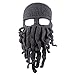 Dealzip Inc Simple Octopus Masks, Fashion Chunky Dark Grey Winter Warm Novelty Unisex Knitted Wool Funny Octopus Mask Beard Caps Crochet Beanies Men Women Unisex