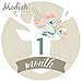 Modish Labels, Monthly Baby Stickers, Baby Milestone Stickers, Photo Prop, Baby Girl, Woodland, Deer, Floral Antlers, Flowers, Baby Shower, Woodland Nursery, Baby Book Keepsake