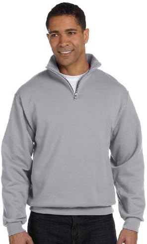 Jerzees Men's Quarter-Zip Cadet Collar Pullover Sweatshirt, Oxford