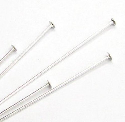 40 pcs Silver Filled 925 Headpins Head Pins 26ga 26 Gauge 1.'