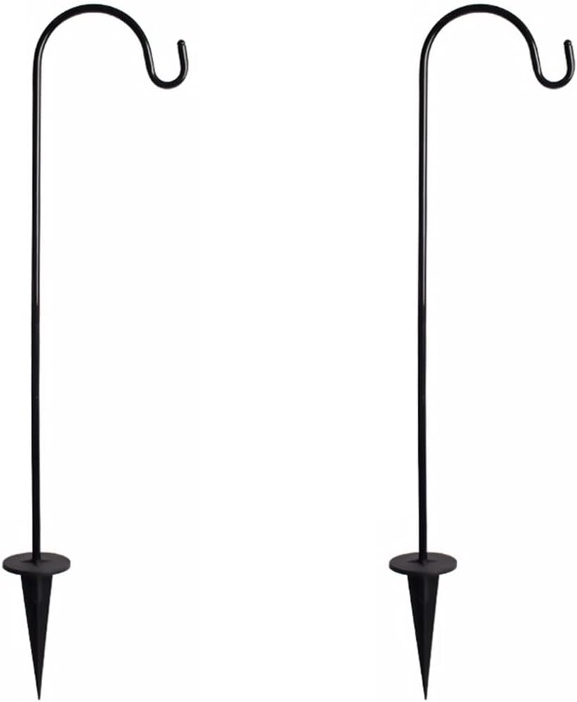 Outdoor Shepherd's Hooks - BESPORTBLE 24Inch Shepherd Hooks 2PCS Garden Stakes Shepherds Hook for Garden Decor, Plant Hanger, Lantern Hook, Solar Light Hanging