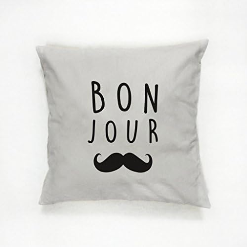 Bon Jour Pillow, Typography Pillow, French Decor, Cushion Cover, Throw Pillow, Bedroom Decor, Bed Pillow, Decorative Pillow, Kids Room Decor