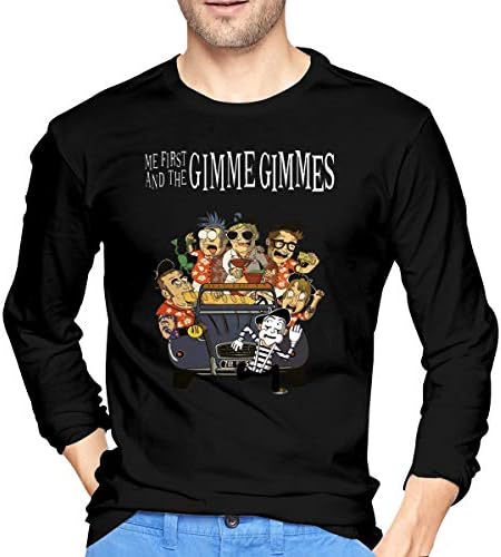 Ryantey Me First and The Gimme Gimmes Comfort Men's Long Sleeve T-Shirts Tee Shirt Black