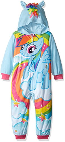 My Little Pony Girls' Big Girls' Rainbow Dash Hooded Fleece Blanket Sleeper, Blue, 8