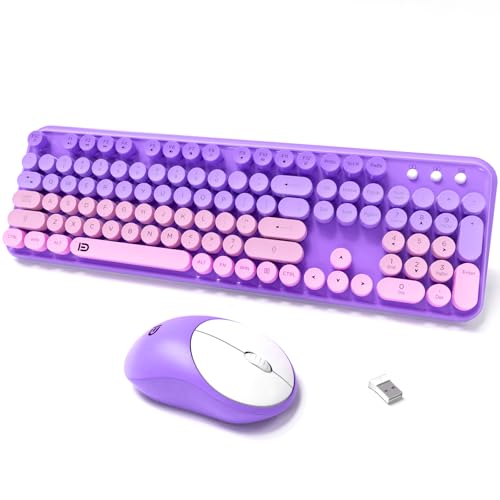 Wireless Keyboards Mouse Combos Colorful Cute