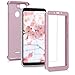 kwmobile Cover Compatible with Xiaomi Redmi 6 - Protective Full Body Case with Screen Protector - Metallic Rose Gold