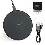 Wireless Charger, Qi Wireless Charger Pad Fast Wireless Charging Station Mat 10W/7.5W/5W Slim Anti-Slip for iPhone X 8 8 Plus Samsung Galaxy Note 5 8 S9 S8 Plus S7 S6 LG - QC 3.0 AC Wall Adapter