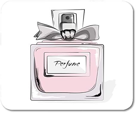 Mouse Pads Haute Couture Watercolor Perfume Pink Bottle in Woman Glamour Beauty Aroma Liquid Cosmetic Fragrance Mouse pad Mats 9.8" x 11.8"