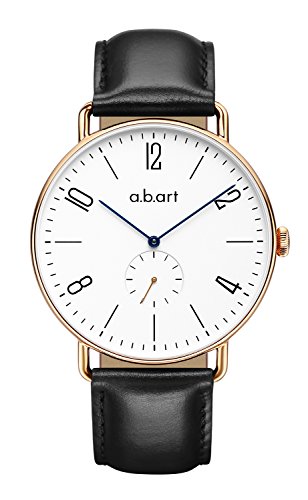 a.b.art Watches for Men FN41-001-1L Sapphire Crystal Bauhaus Style Men's Watches (Lido Black)