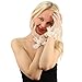Victorian Sexy Fishnet Stretchy Sheer Lace Ruffle Cuff Wrist Dressy Gloves White