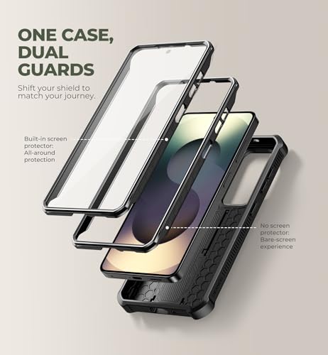 Dexnor for Samsung Galaxy S26 Case with Upgraded Slide Camera Cover & 2 Front Frames & Built-in Screen Protector & Kickstand, Heavy-Duty Rugged Case Full-Body Shockproof Bumper Protective Cover