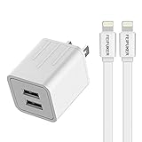 Charger, ASUMI 4.2A 21W Fast Charging Portable Home Travel Wall Charger with 6FT [2-PACK] Long Durable 8 Pin Lightning Cable Charging Cord for IOS 10 iPhone 7/6S Plus, 5S/SE, iPad Air/mini