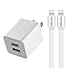 Charger, ASUMI 4.2A 21W Fast Charging Portable Home Travel Wall Charger with 6FT [2-PACK] Long Durable 8 Pin Lightning Cable Charging Cord for IOS 10 iPhone 7/6S Plus, 5S/SE, iPad Air/mini