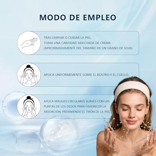 WEUD Crema Coreana Original, Crema Hidratante con Niacinamide, Centella Asiática, Colágeno, Hialuronato de Sodio, 100% Natural, Hipoalergénica, Crema Facial para Todo Tipo de Piel (200g/7.06oz)