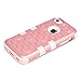iPhone 5C Case,HKW (TM) Bling Rhinestone 3 IN 1 Armor Defender Shockproof Protective Diamond Case Cover for Apple iPhone 5C with Stylus Pen (Rose Gold) (MA1838)