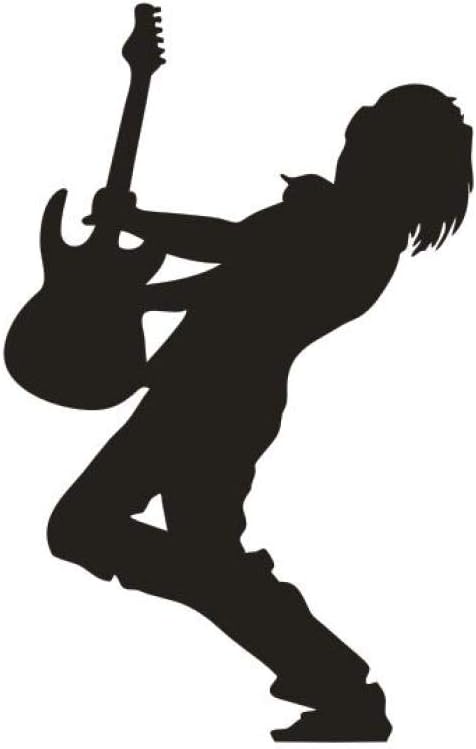 Amazon Co Jp エレキギタープレーヤーウォールステッカーギタリストシルエットビニール壁デカール音楽ルーム装飾ロッカースタービニール壁画57xcm Home Kitchen