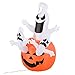 HOMCOM 6' Halloween Inflatables Outdoor Decorations Jack-O-Lantern Pumpkin and Ghosts, Blow Up LED Yard Decor for Garden, Lawn, Party, Holiday, Waterproof