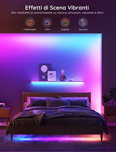 Govee RGBIC LED Strip 30M Works with Alexa & Google Assistant, DIY Segment Control, App Control, Music Sync for Bedroom, Kitchen, Closet, 2 Rolls 15M